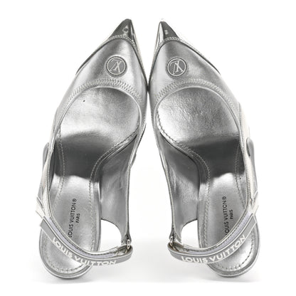 Louis Vuitton Metallic Lambskin Archlight Slingback Pumps 37.5 Argent 2 of 10