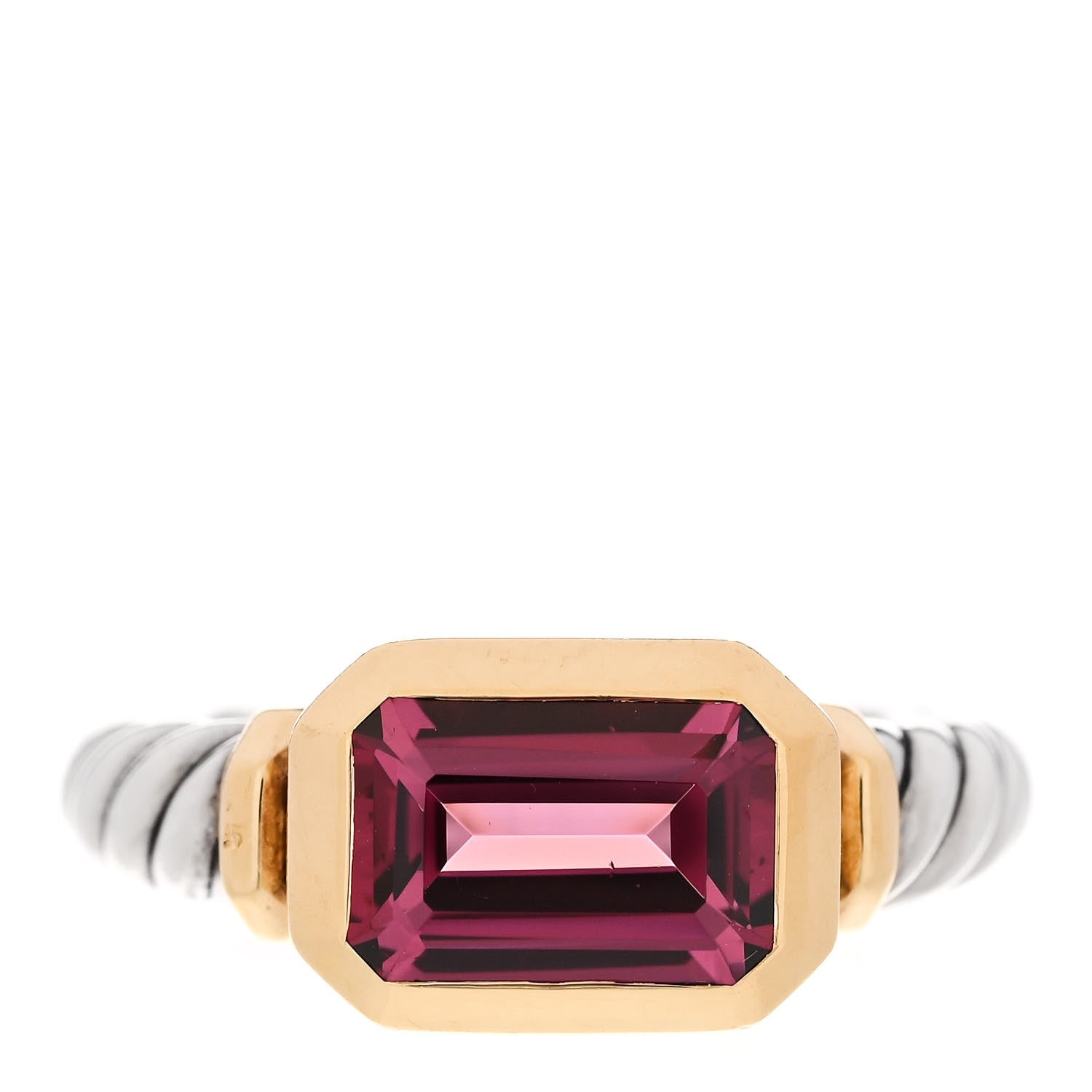 David Yurman Sterling Silver 18K Yellow Gold Rhodolite Novella Ring 49 5 1 of 5