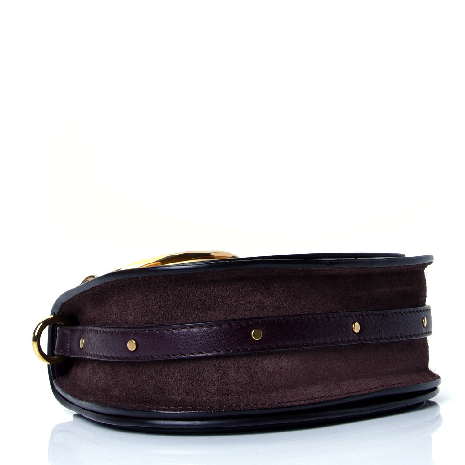 Chloe Calfskin Suede Small Nile Bracelet Bag Carbon Brown 4 of 5