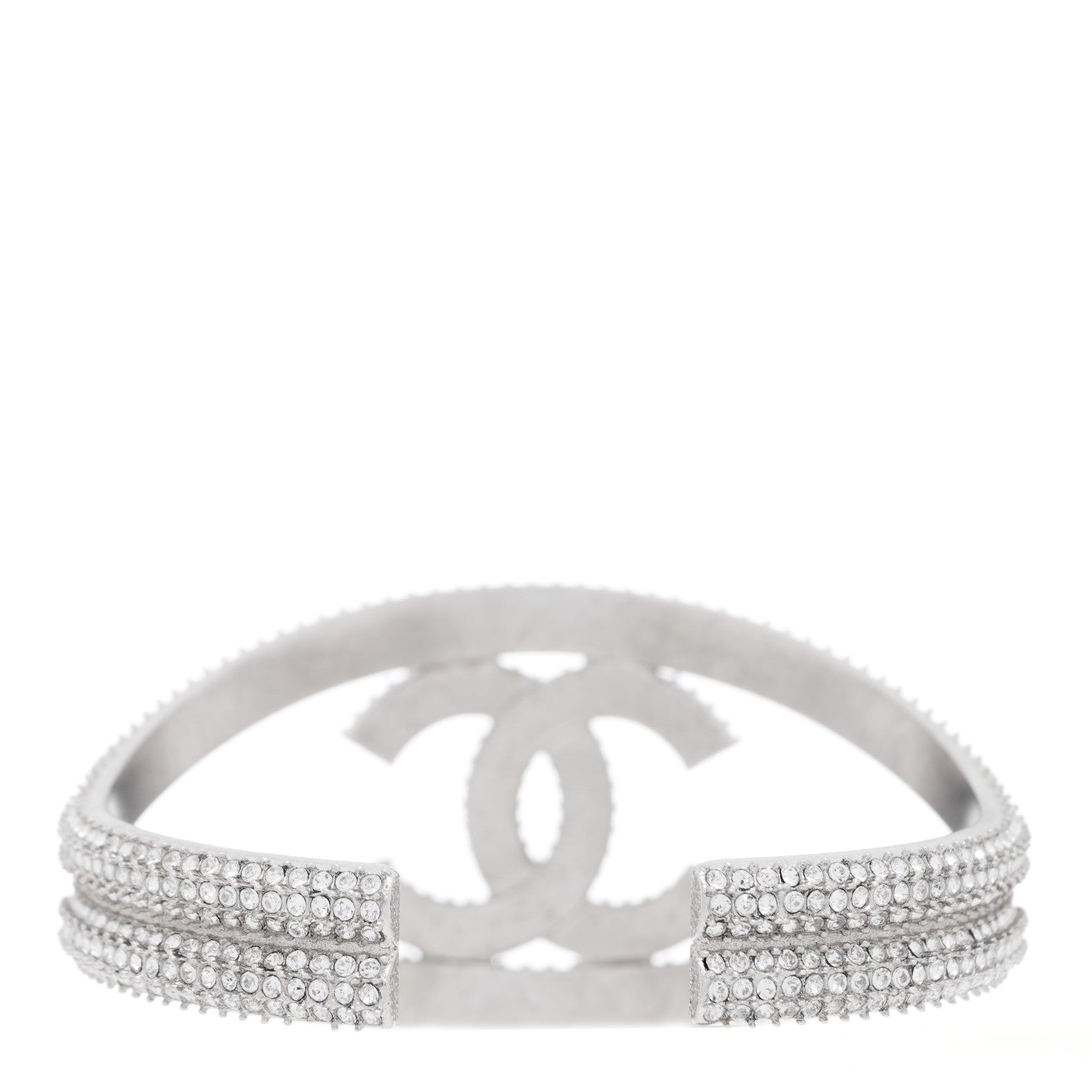 Chanel Crystal CC Cuff Silver 2 of 3