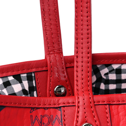 MCM Visetos Medium Liz Reversible Shopper Tote Ruby Red 11 of 16