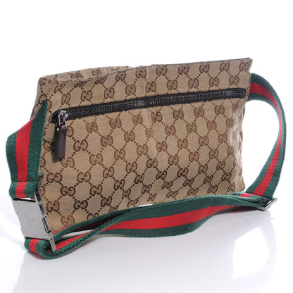 Gucci GG Monogram Web Double Pocket Belt Bag Dark Brown 3 of 7