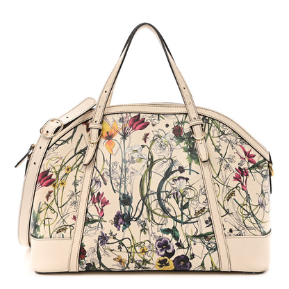 Gucci Canvas Flora Infinity Medium Nice Top Handle Dome Bag White 1 of 22