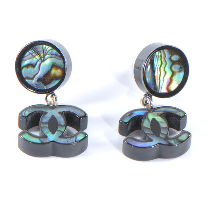 Chanel Abalone CC Dangle Earrings 1 of 5
