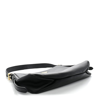 Prada Soft Calfskin Large Aimée Shoulder Bag Black 3 of 8