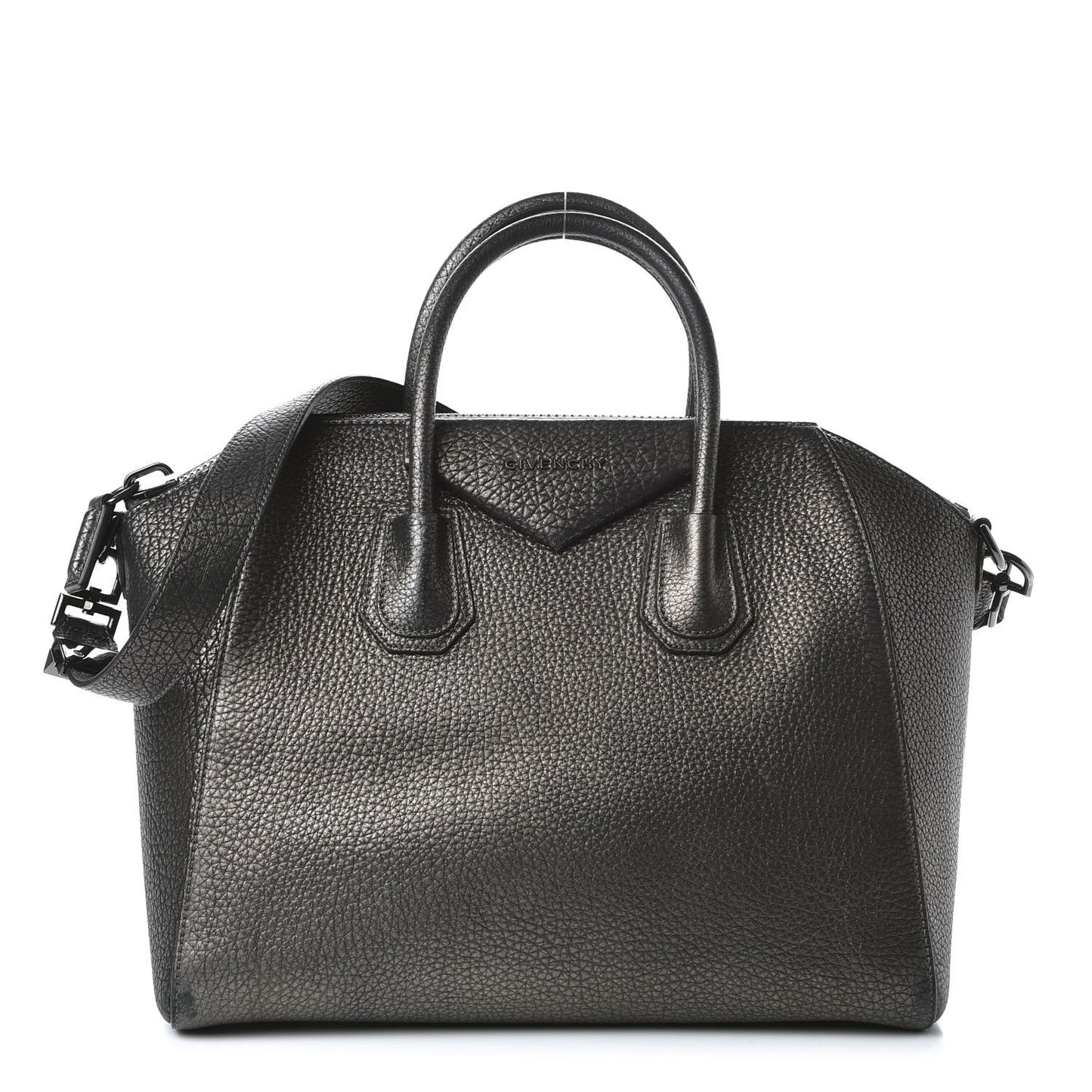 Metallic Sugar Goatskin Medium Antigona Gunmetal