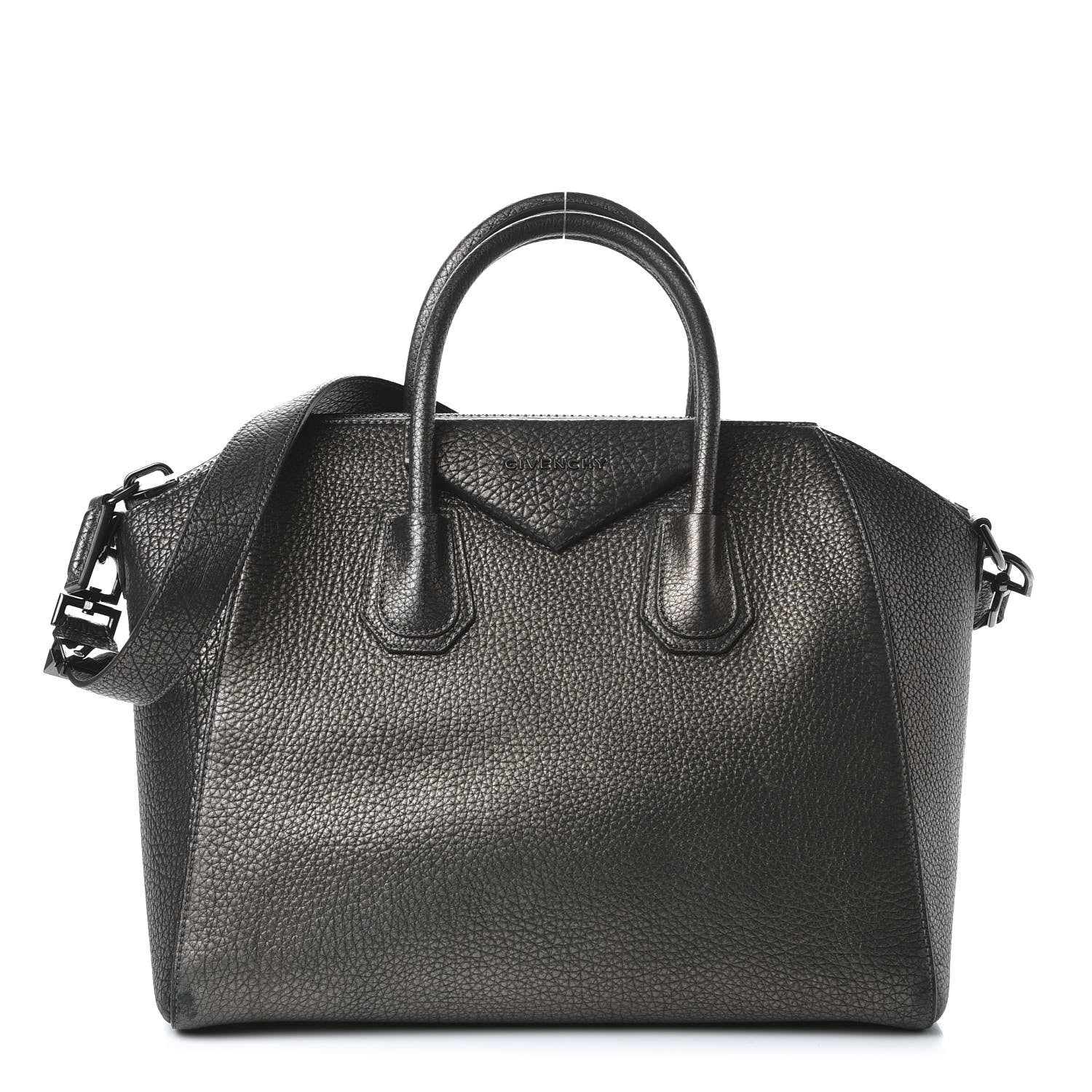 Givenchy Metallic Sugar Goatskin Medium Antigona Gunmetal 1 of 11
