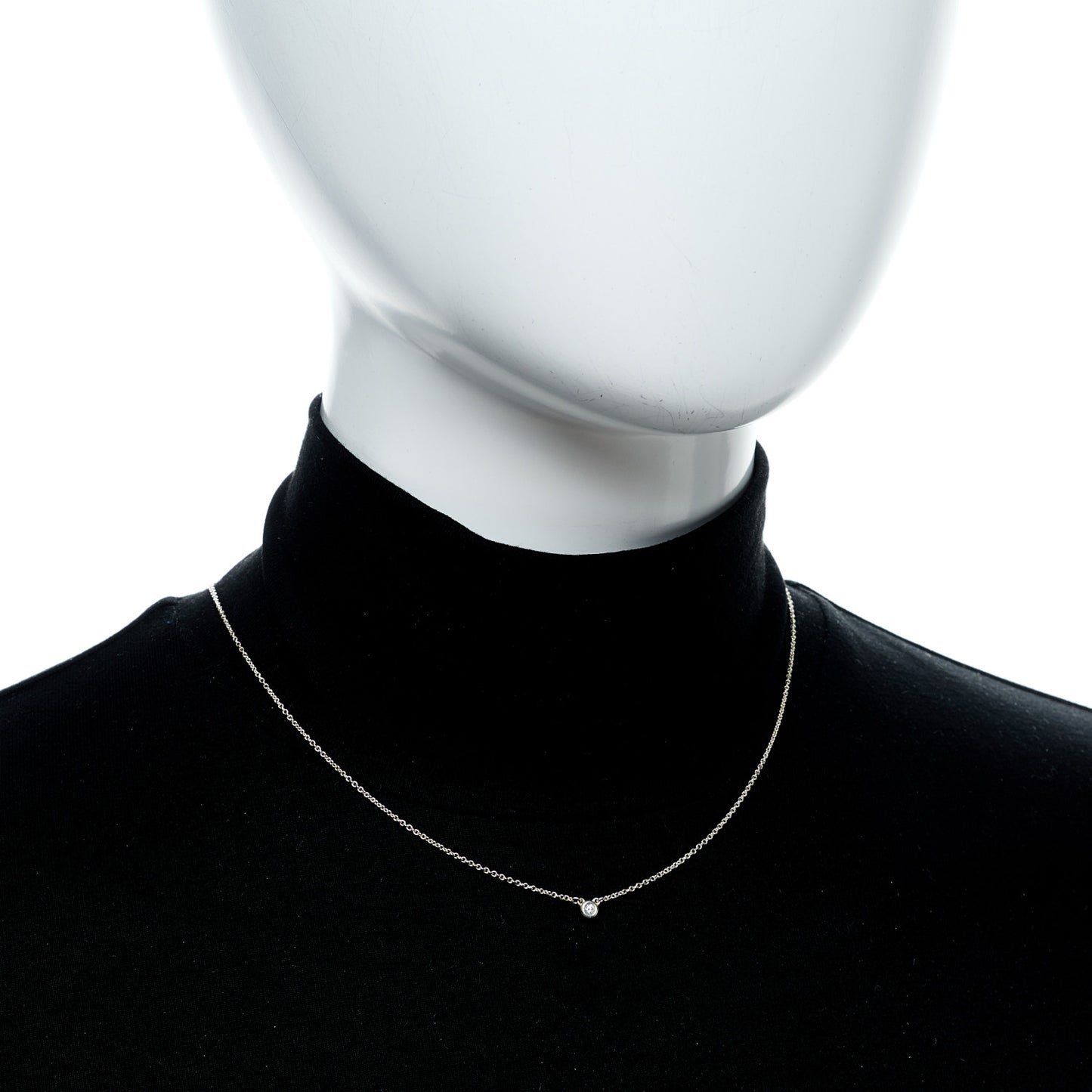 Sterling Silver Diamond .03ct Elsa Peretti Diamonds by the Yard Pendant Necklace