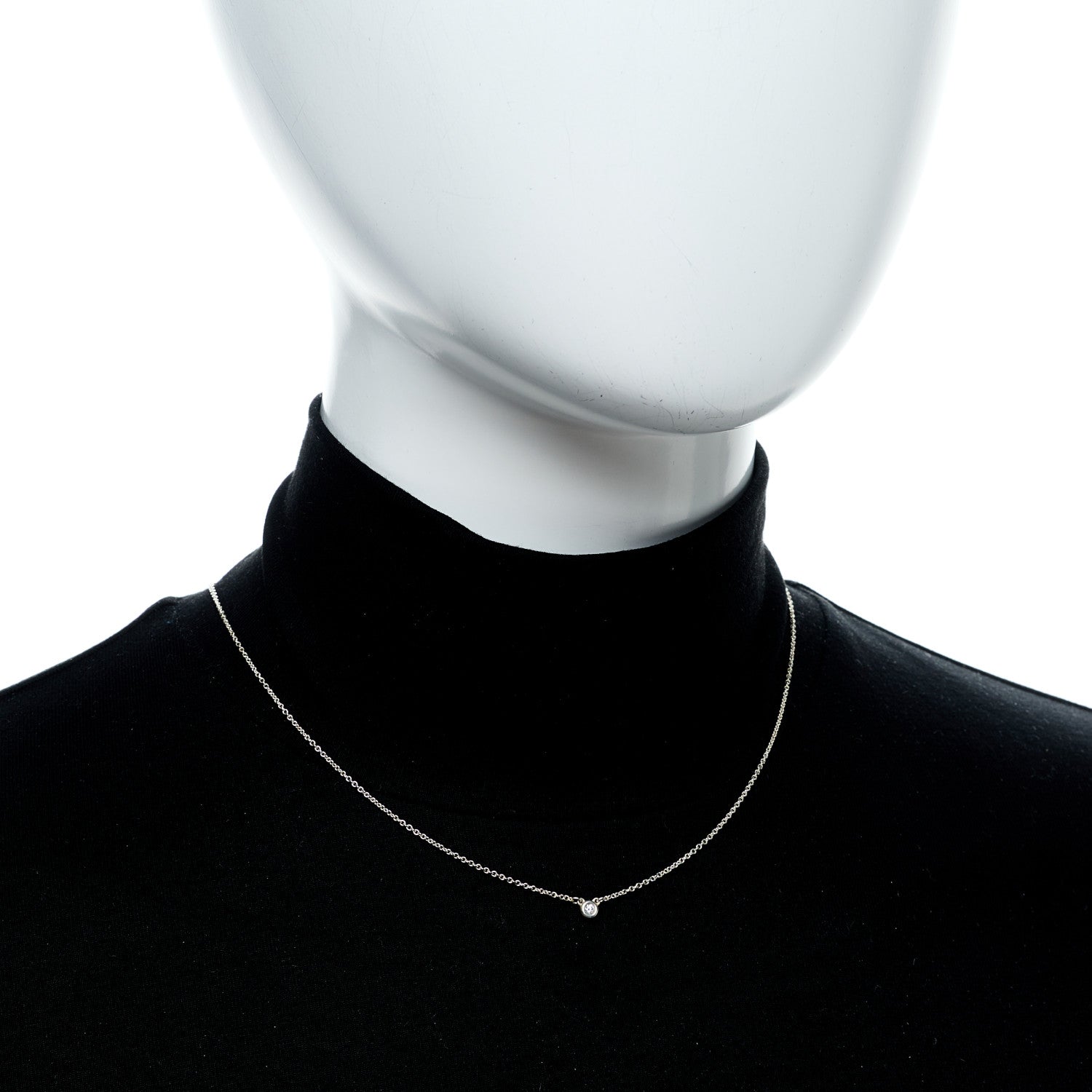 Tiffany Sterling Silver Diamond .03ct Elsa Peretti Diamonds by the Yard Pendant Necklace 2 of 5