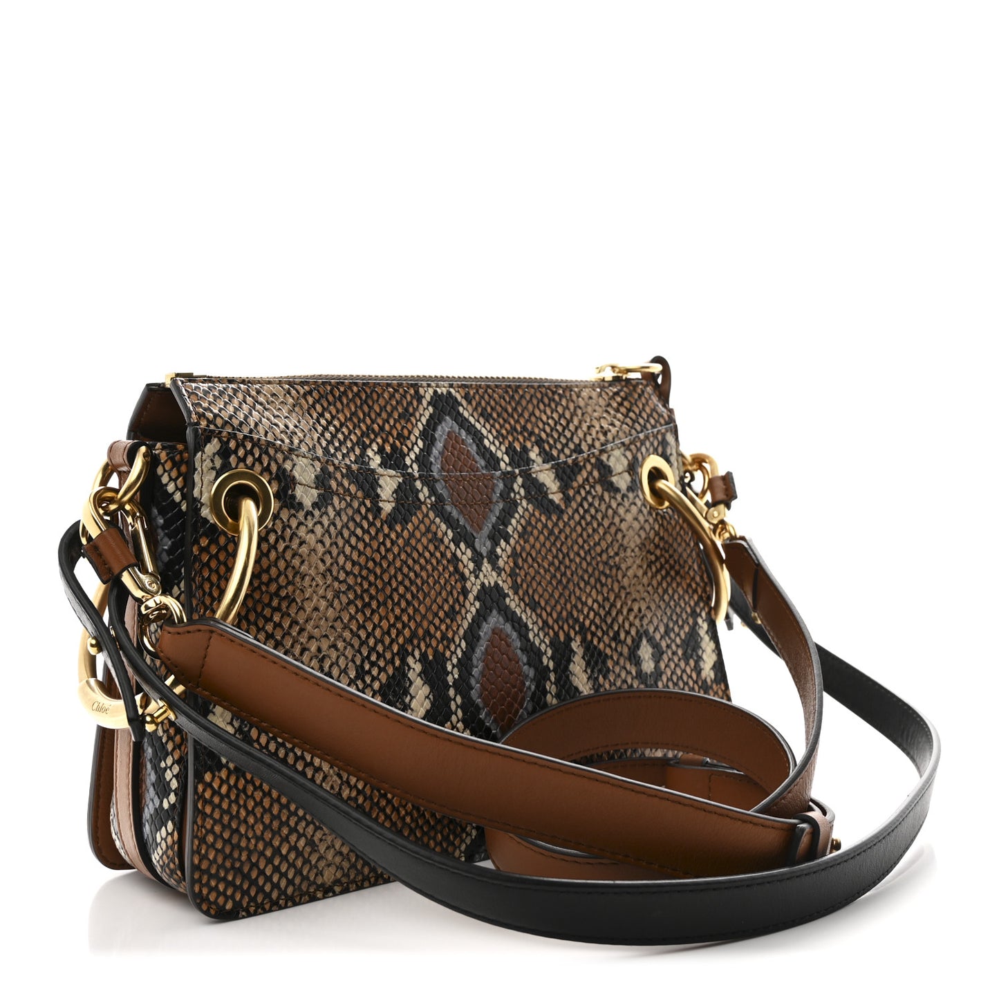 Calfskin Snakeskin Embossed Small Roy Bag Multicolor