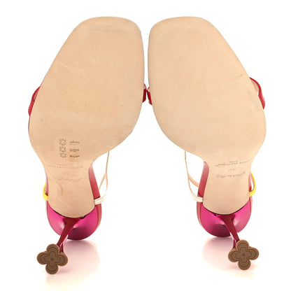 Louis Vuitton Patent Calfskin Blossom Sandals 40 Red 5 of 8
