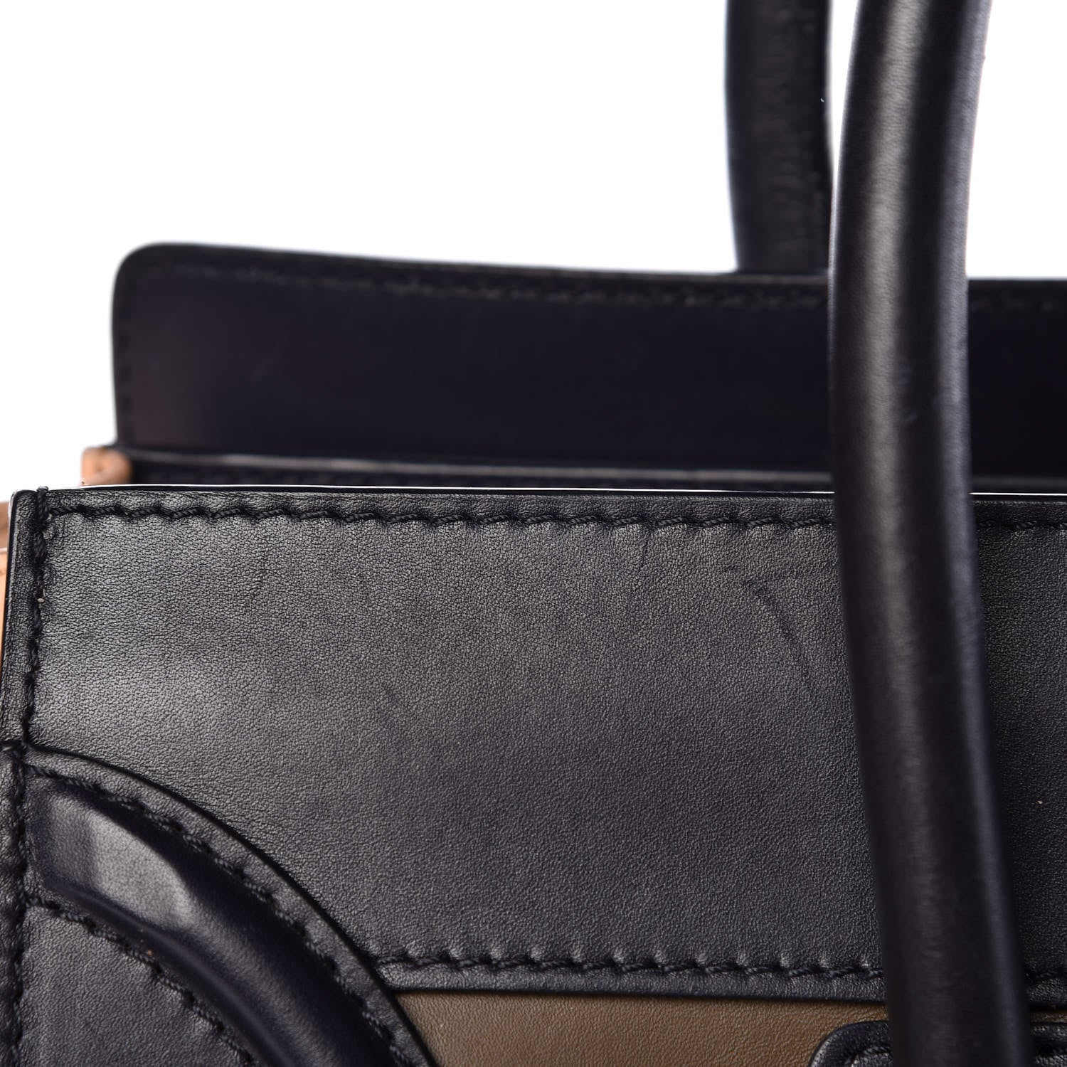 Celine Satin Calfskin Mini Tri-Color Luggage Anthracite 12 of 17