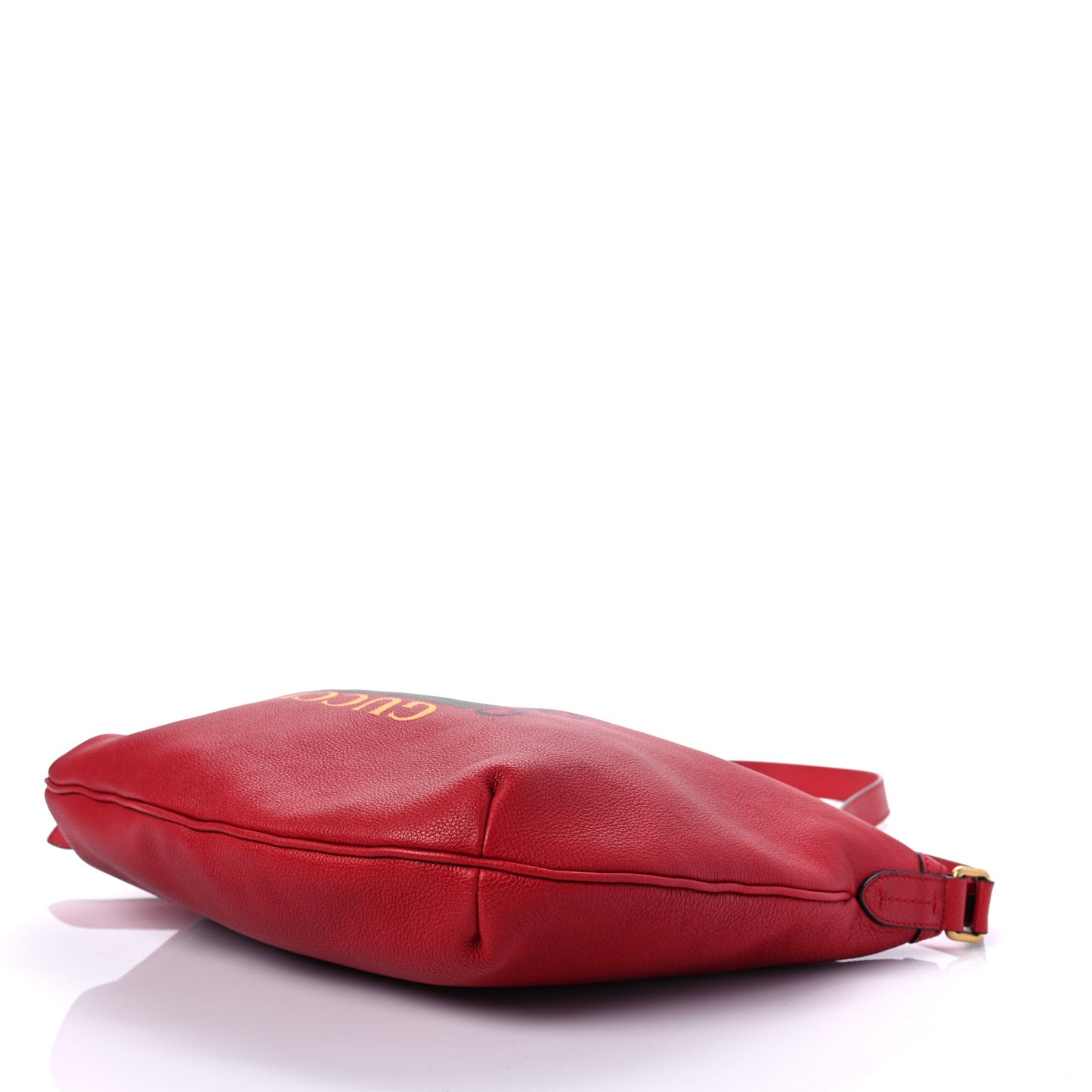 Grained Calfskin Logo Half Moon Hobo Red