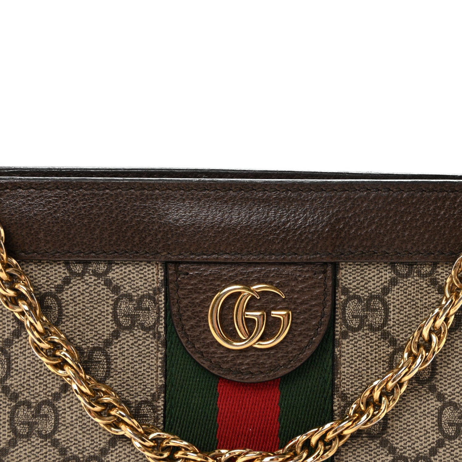 Gucci GG Supreme Monogram Web Small Ophidia Chain Shoulder Bag Brown 8 of 10