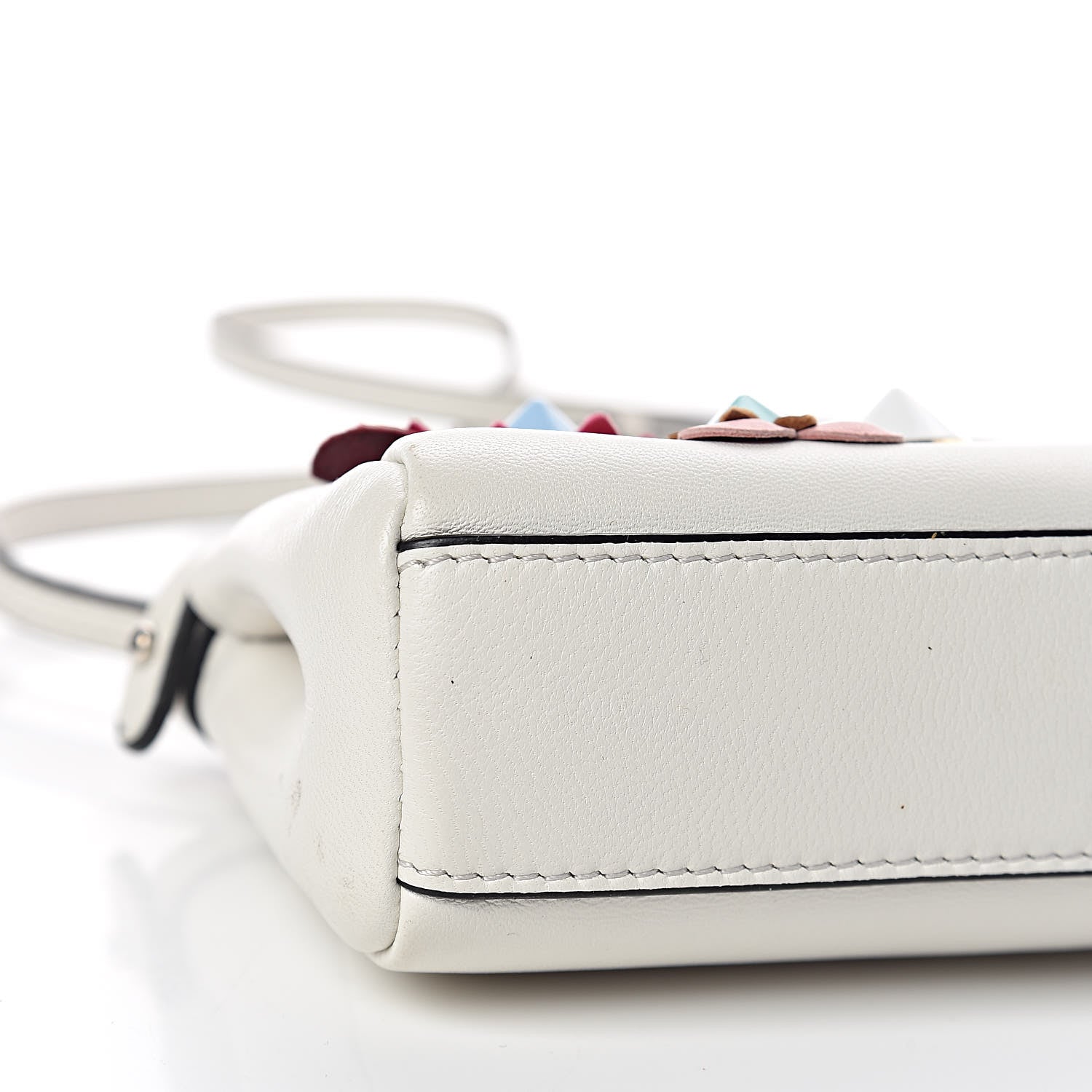 Fendi Nappa Flowerland Micro Peekaboo Iconic Satchel White Multicolor 10 of 11