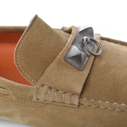 Hermes Suede Mens Irving Moccasin Loafers 43 Ecorce 15 of 20