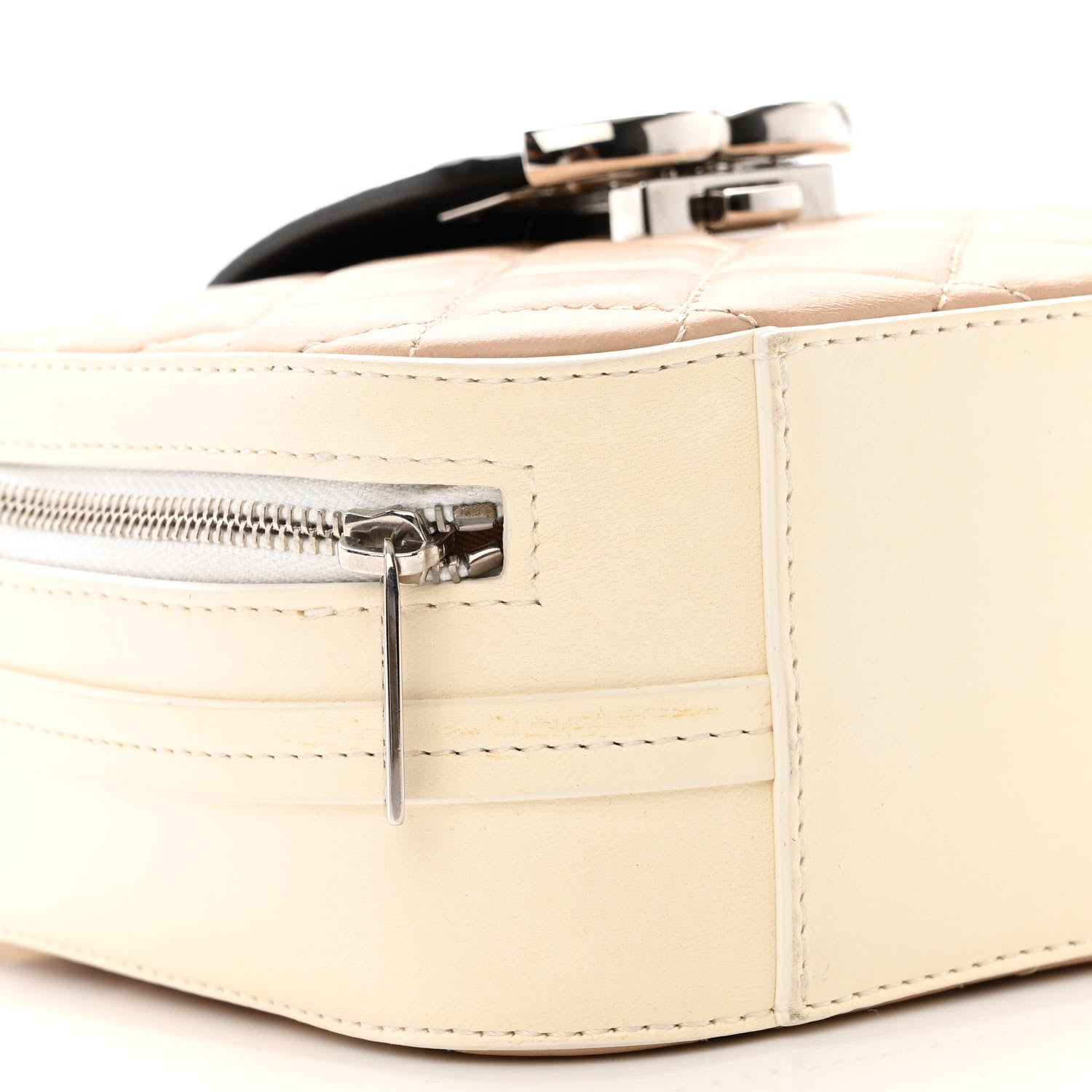 Chanel Lambskin Quilted Mini CC Box Camera Bag Beige White Black 9 of 12
