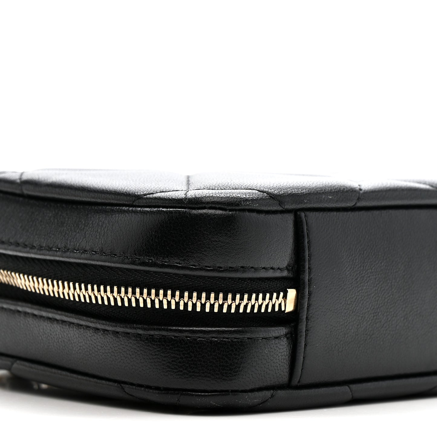 Goatskin Quilted Chanel 19 Camera Crossbody Case Black