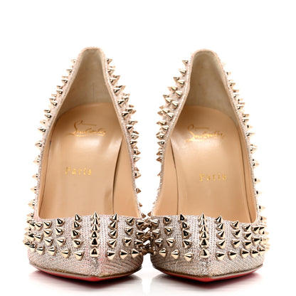 Christian Louboutin Glitter Mini Specchio Follies Spikes 120 Pumps 39 Ivory Colombe 2 of 9