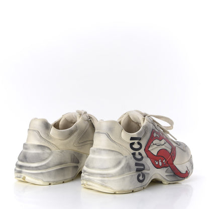 Gucci Calfskin Mouth Print Womens Rhyton Sneakers 36 Ivory 4 of 10