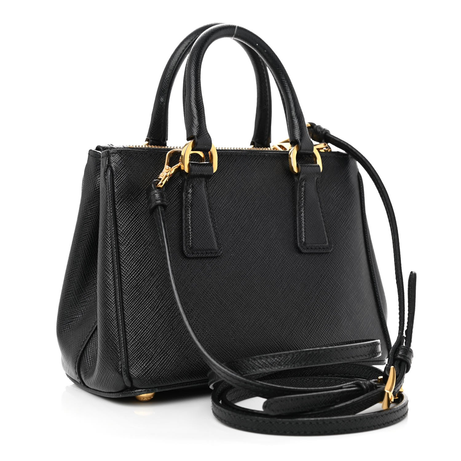 Prada Saffiano Lux Micro Galleria Double Zip Tote Black 3 of 12
