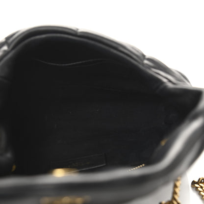 Saint Laurent Lambskin Quilted Toy Loulou Puffer Monogram Chain Satchel Black 5 of 11