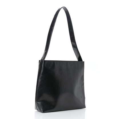 Prada Calfskin Embossed Shoulder Bag Black 3 of 12