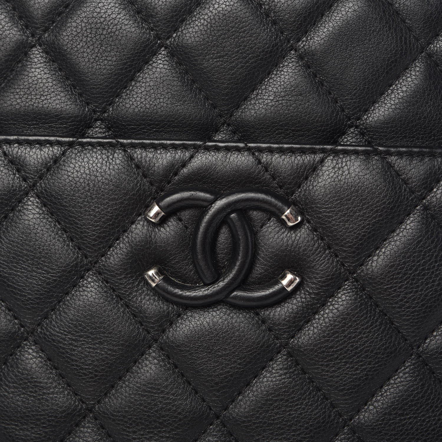 Chanel Calfskin Quilted Frame In Chain Tote Black 15 of 19