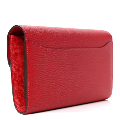 Hermes Epsom Constance Long Wallet Rouge Casaque 3 of 5