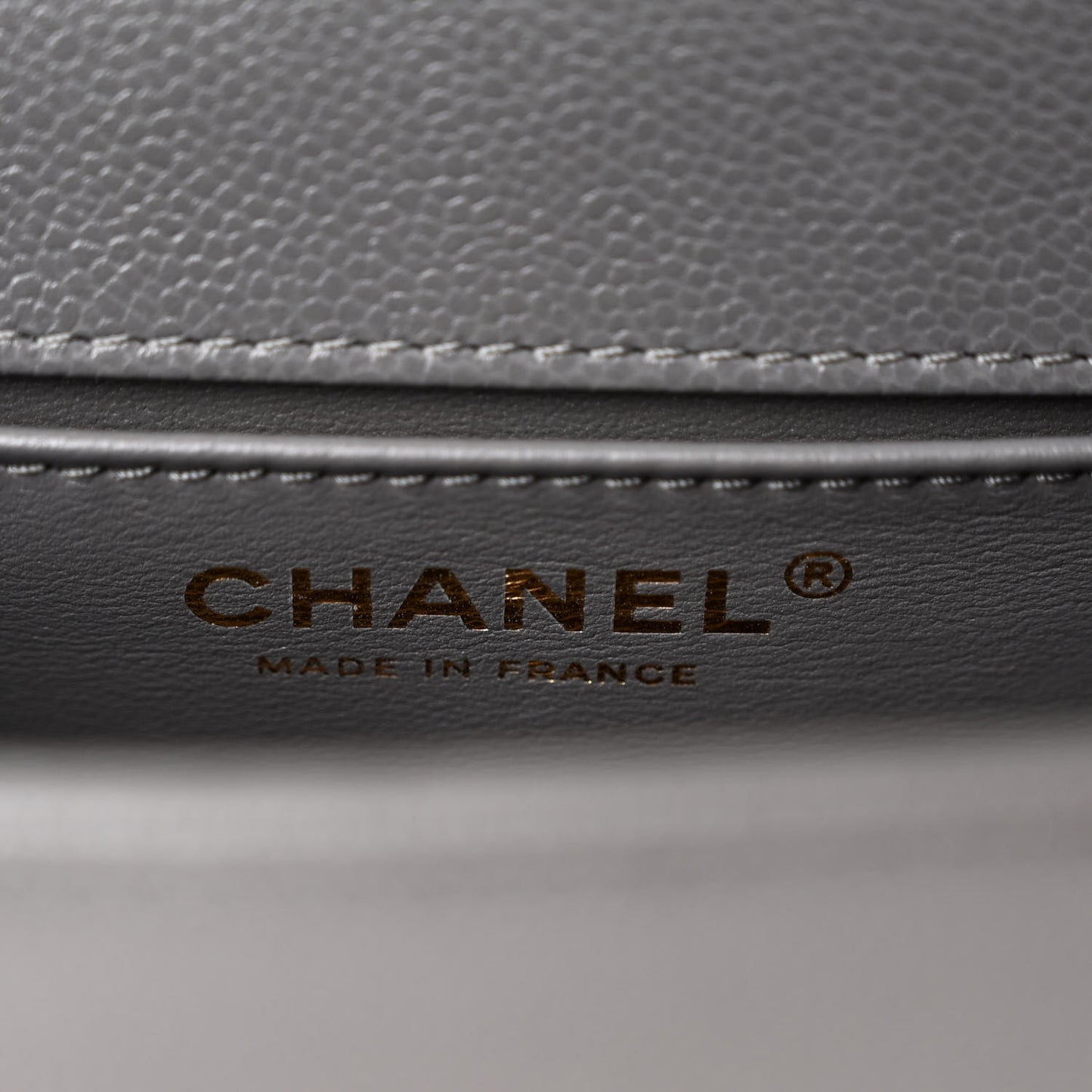 Caviar Quilted Small Boy Flap Grey