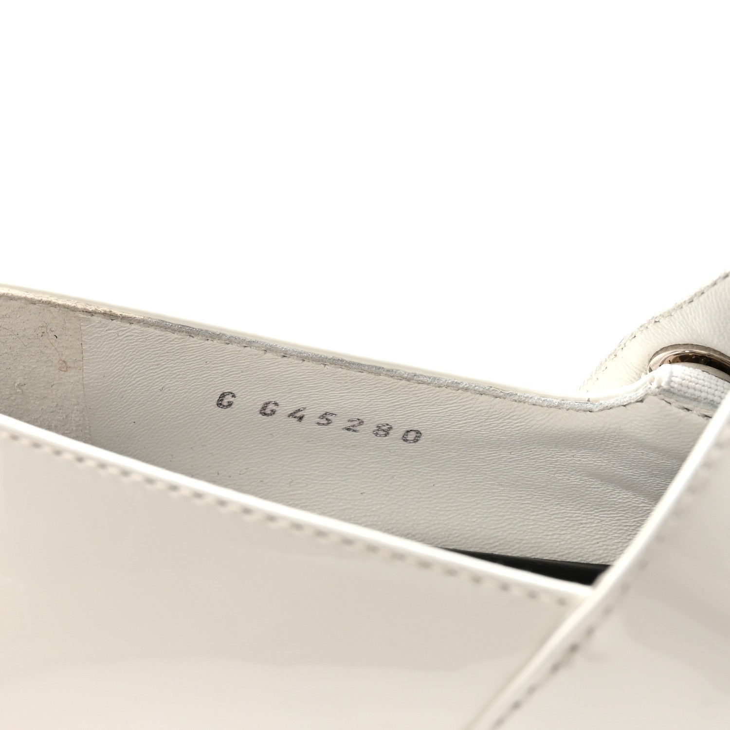 Chanel Calfskin Patent Mary Janes Flats 36.5 White Black 9 of 10
