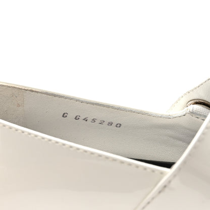 Chanel Calfskin Patent Mary Janes Flats 36.5 White Black 9 of 10