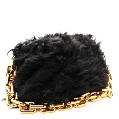 Bottega Veneta Shearling Lambskin The Pouch Chain Black 3 of 10
