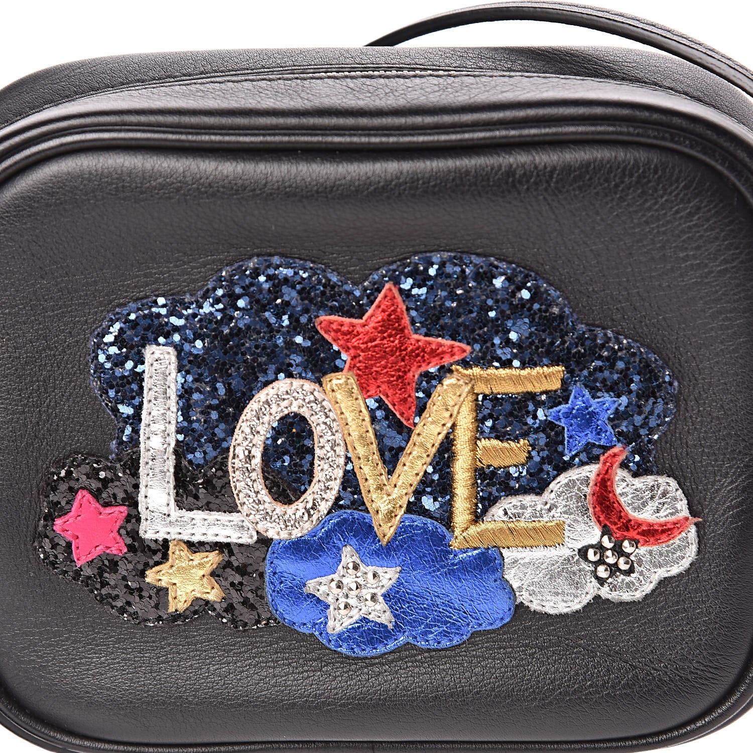 Saint Laurent Calfskin Love Patchwork Blogger Bag Black 11 of 11