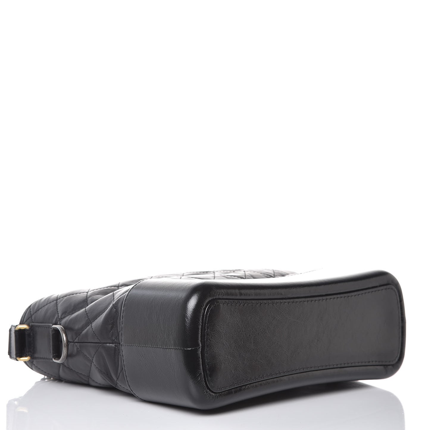 Aged Calfskin Quilted Medium Gabrielle Hobo Black