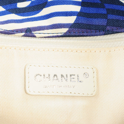 Chanel Canvas Camellia Flower Beach Tote Blue 6 of 7