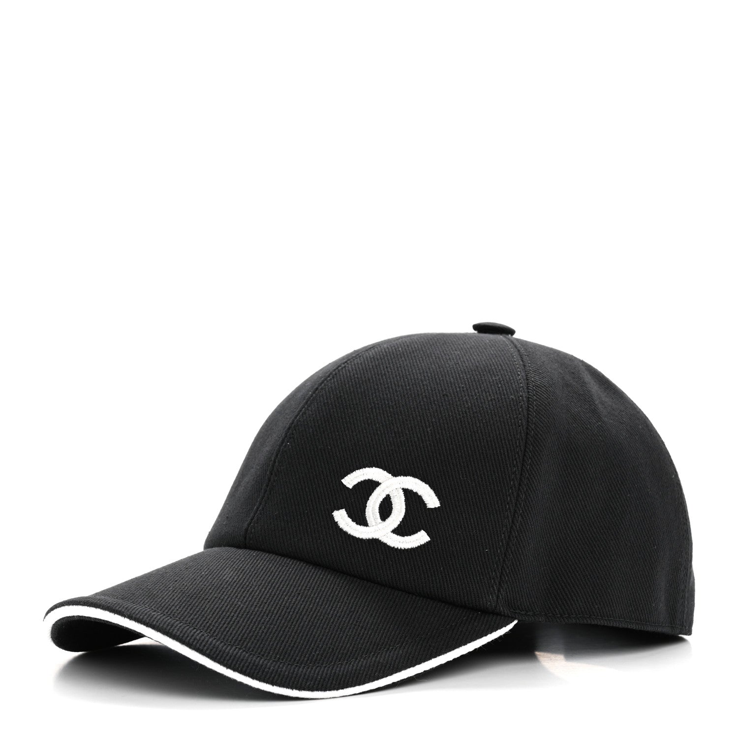 Chanel Cotton CC Cap Hat Black White 1 of 8