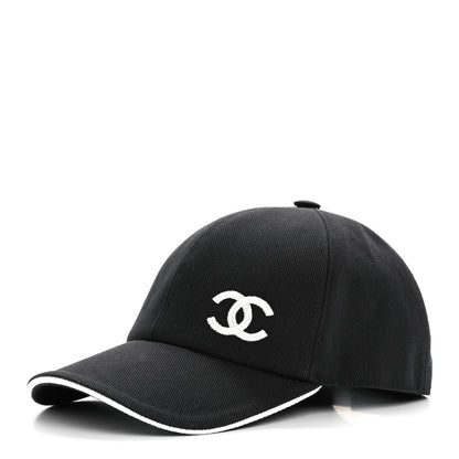 Chanel Cotton CC Cap Hat Black White 1 of 8