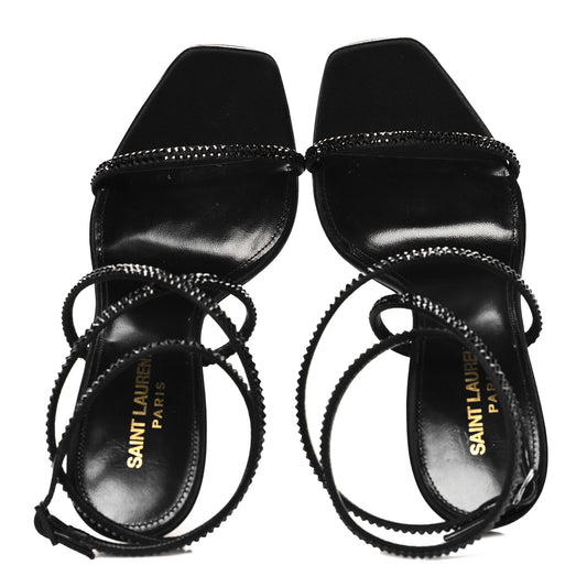 Crepe Satin Strass Opyum 110 Sandals 38 Black
