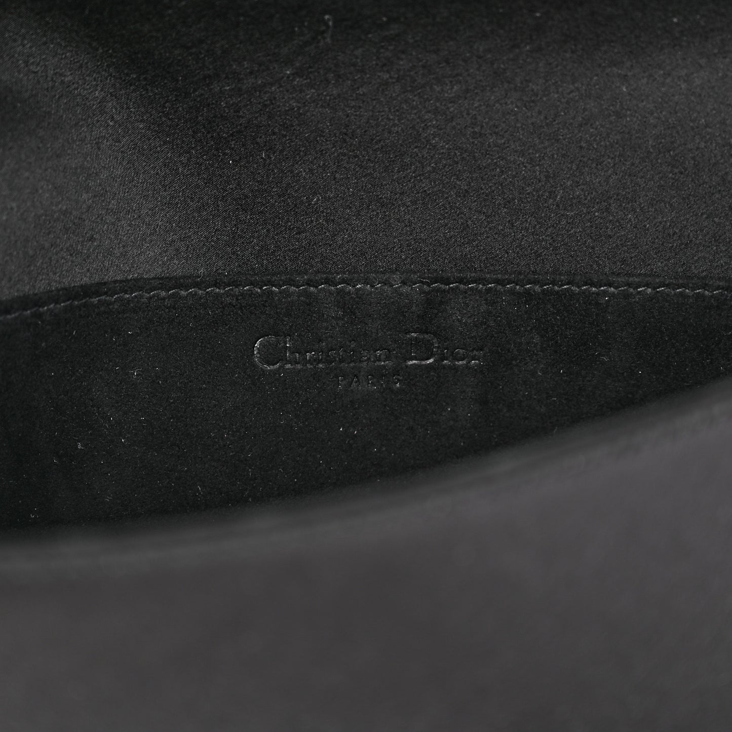 Satin Cannage Lady Dior Clutch Black