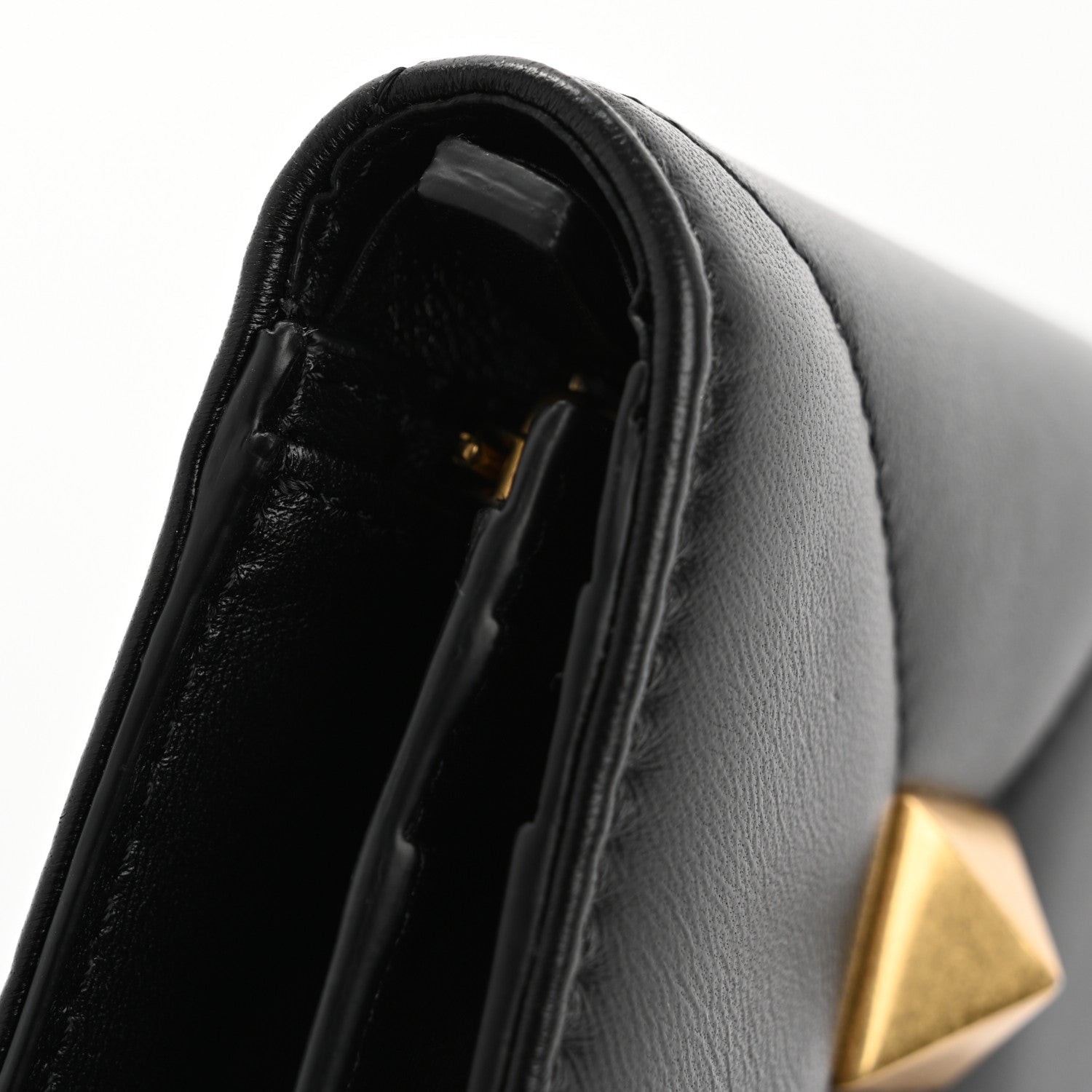 Valentino Garavani Nappa Roman Stud Small Flap Wallet Black 10 of 10