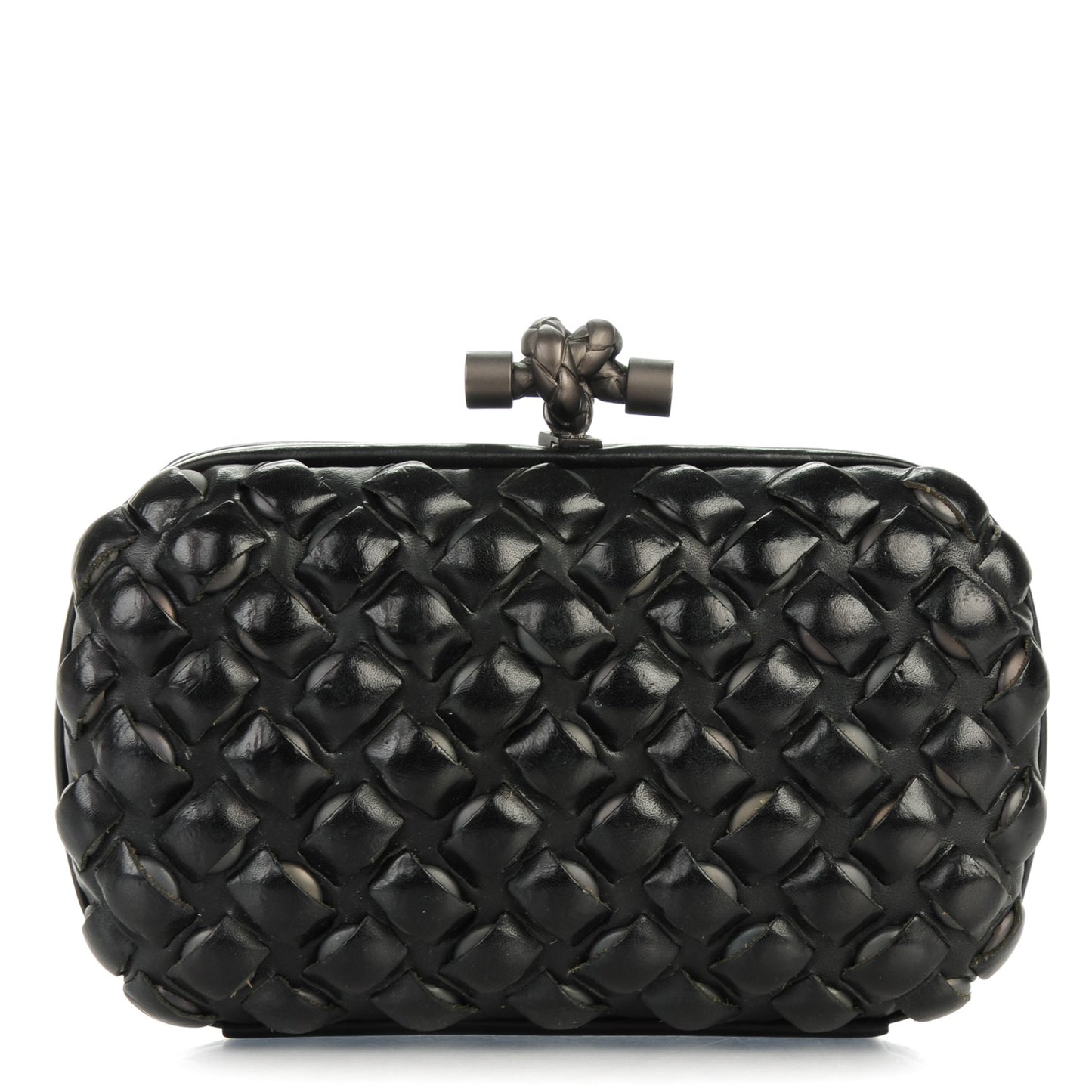 Nappa Intrecciato Knot Clutch Nero Black