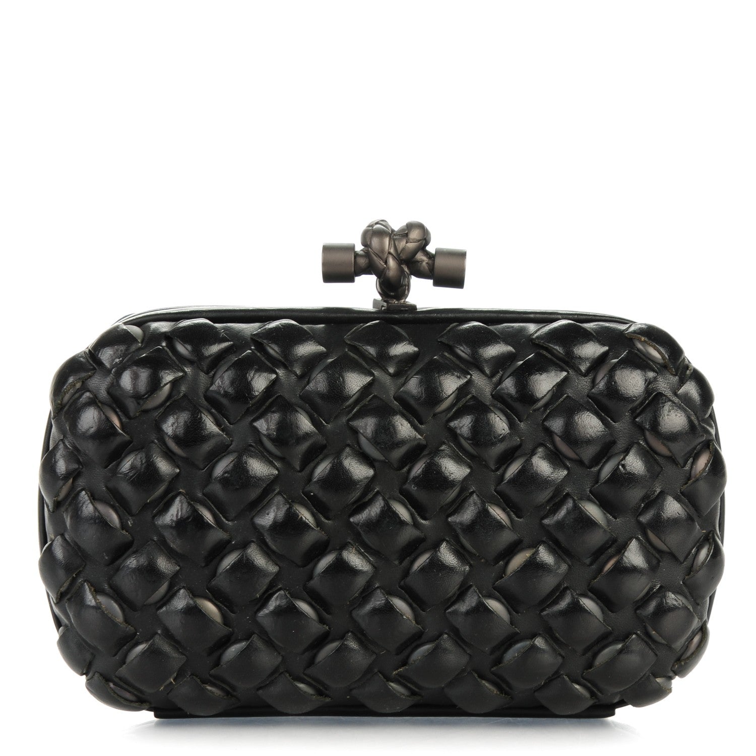 Bottega Veneta Nappa Intrecciato Knot Clutch Nero Black 1 of 6
