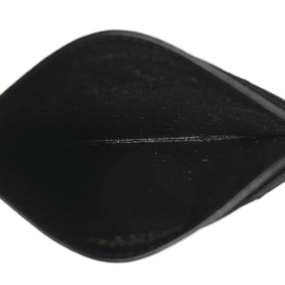 Saint Laurent Grain De Poudre Matelasse Chevron Monogram Credit Card Case Black 5 of 8