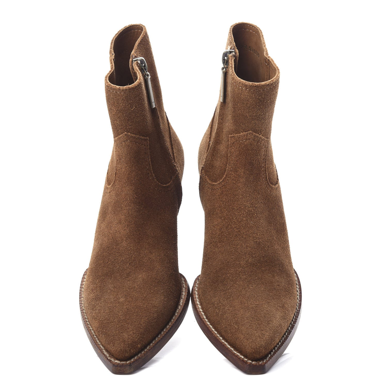 Saint Laurent Suede Lukas Ankle Boots 38.5 Nut 5 of 11