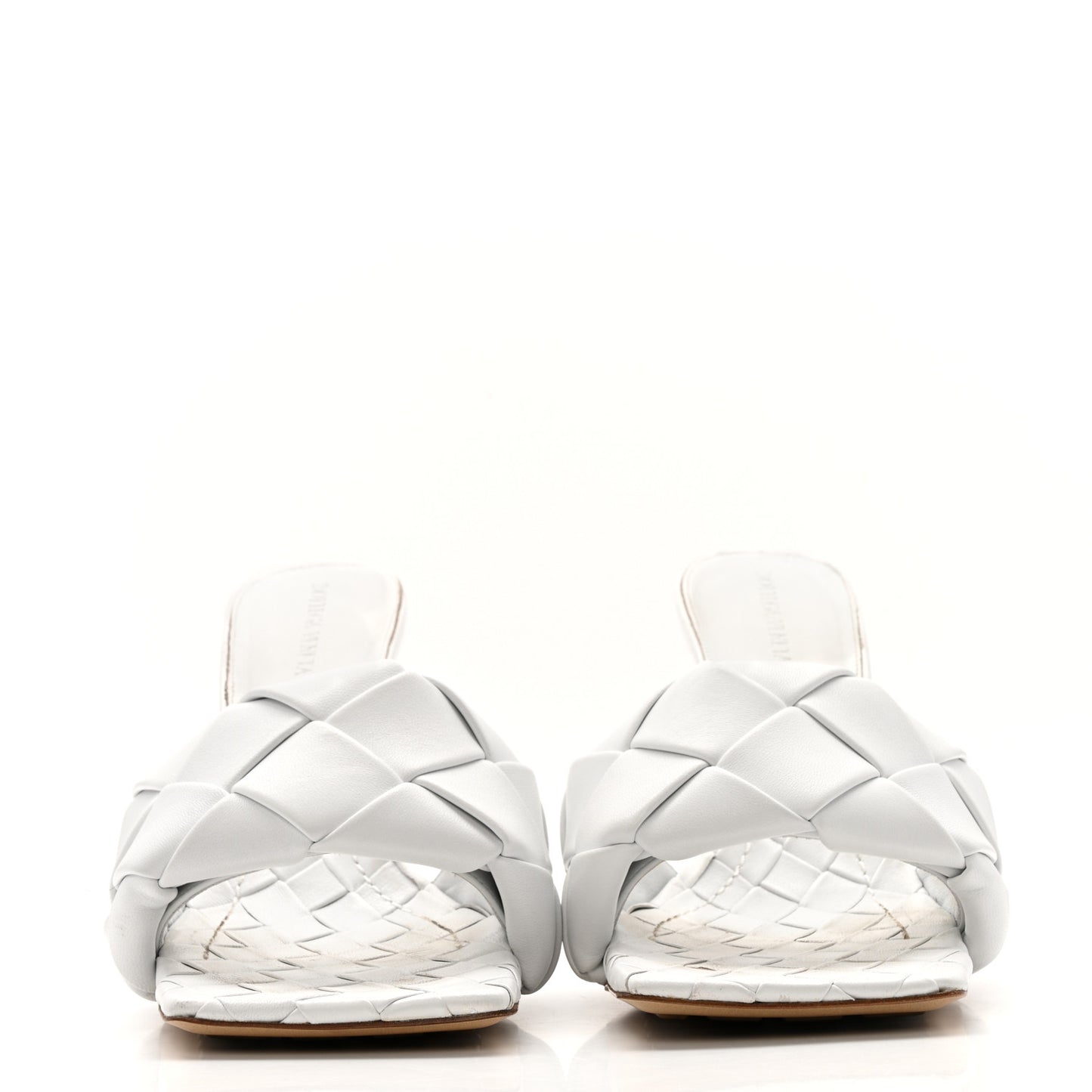 Nappa Maxi Intrecciato Lido Mule Sandals 41 Optic White