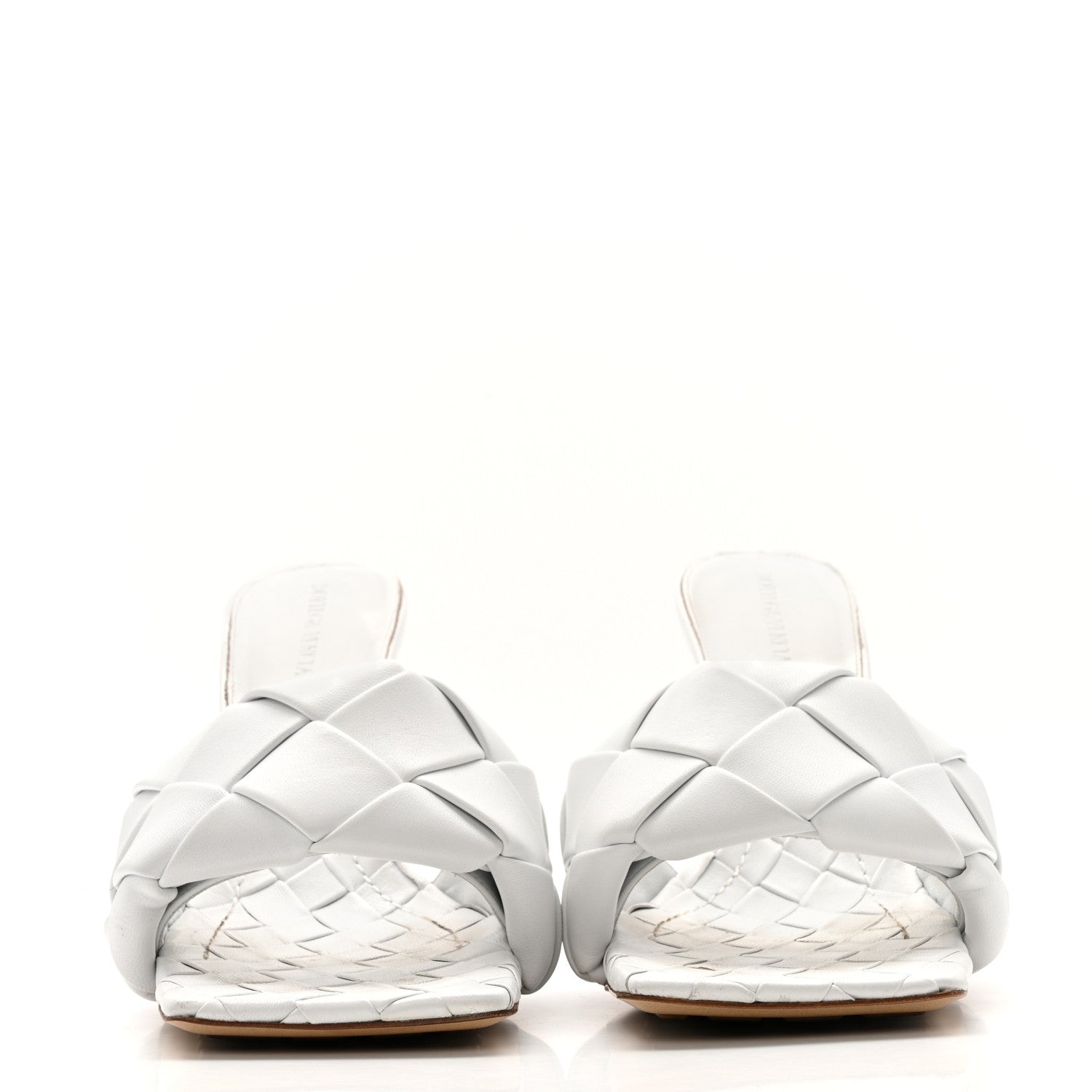 Bottega Veneta Nappa Maxi Intrecciato Lido Mule Sandals 41 Optic White 2 of 13