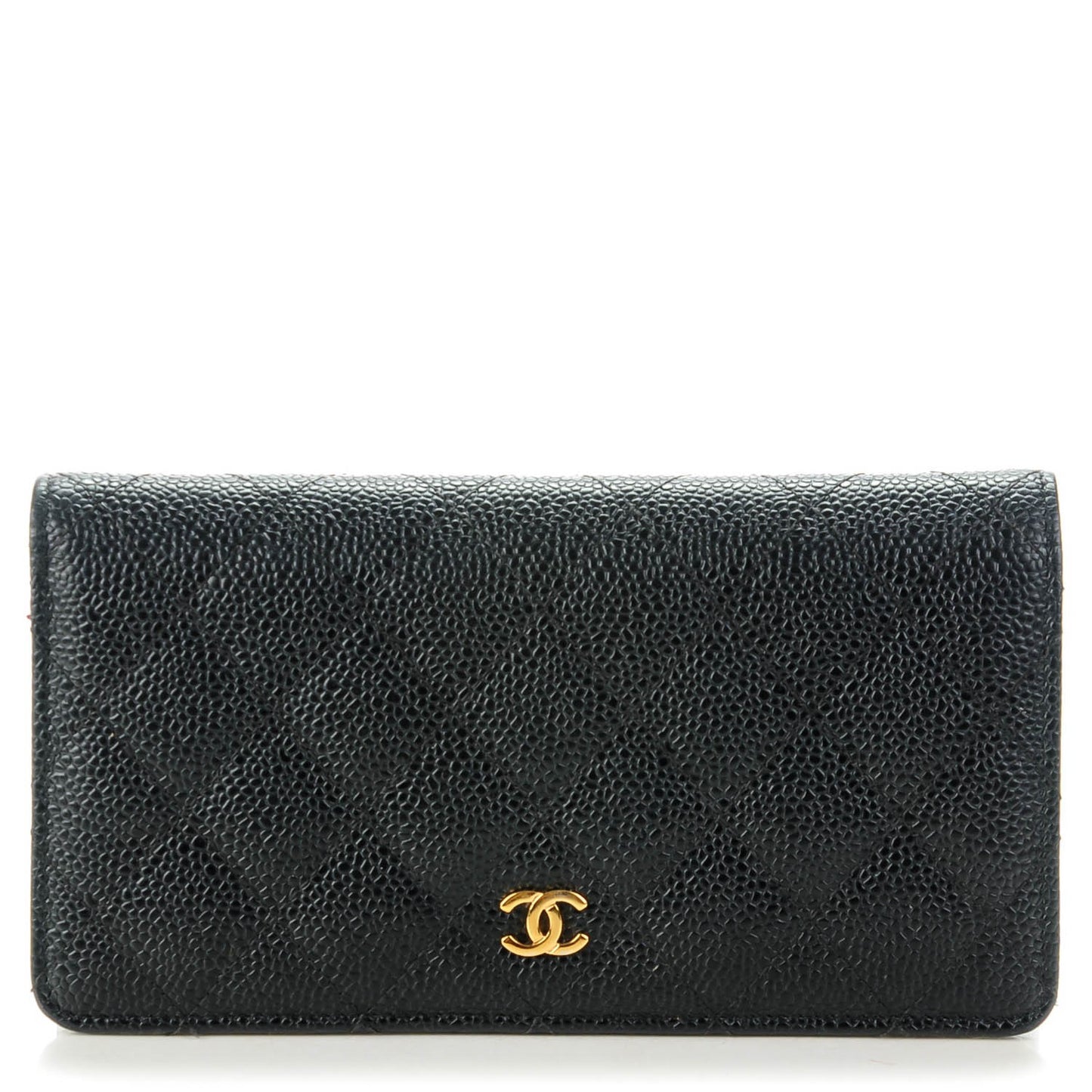 Caviar Quilted Yen Wallet Black