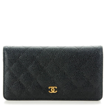 Chanel Caviar Quilted Yen Wallet Black 1 of 8