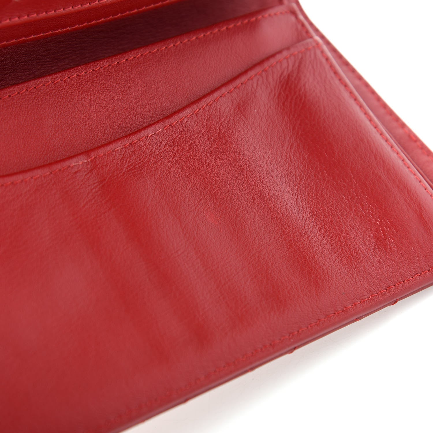Chanel Patent Calfskin Quilted Yen Wallet Red 9 of 9